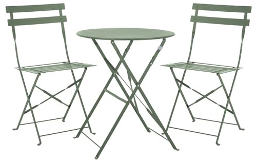 SVITA Berlin Bistro-Set Metall Sitzgruppe Balkon klappbar Tisch Stühle Mint