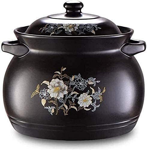 Cacerola de Barro de Terracota, Olla de Barro para cocinar, Olla de Barro para estofado de Terracota, Olla de Barro de cerámica para cocinar (Capacidad 8L) ()