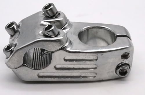Aluminium Fahrrad Vorbau BMX-Vorbau 40mm 22,2 mm/28,6 mm Klemmung Freestyle/Dirtjump Bikes Schwarz/Silber (Silber)