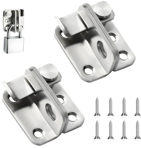 virkwuy 2 Pezzi Catenaccio Porta, Serratura Cancello Esterno, Chiavistello per Porta in Legno, per Il Fissaggio di Porte e Finestre, Funzione Antifurto, Adatto per Porte in Legno, Porte di Sicurezza