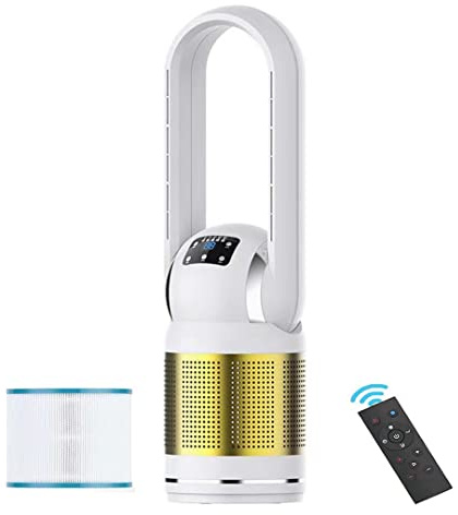 Ventilateur de Chauffage Moderne, Tour Portable sans pales avec télécommande, Filtre de Purification d'air, Colonne oscillante à Vitesse Continue, minuterie de 8 h, Affichage LED