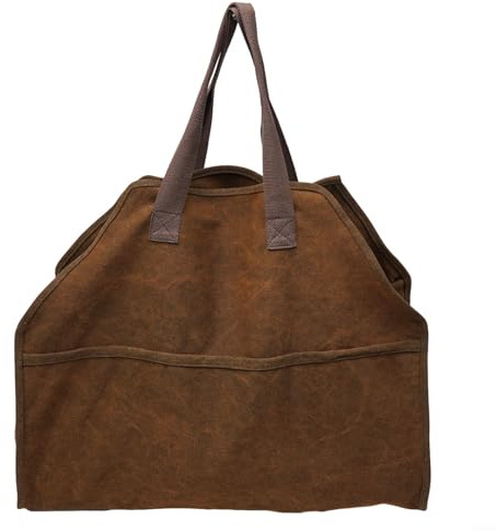 BlissfulAbode Canvas Firewood Carrier Bag Canvas Log Carrier Bag Great for Firewood, Camping, and Outdoor Adventures