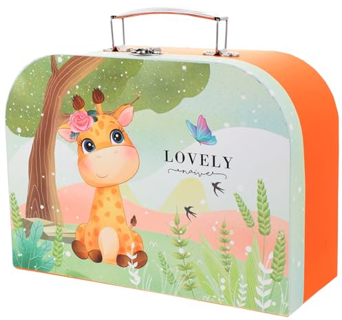 AUTSUPPL Mini Valigia Portaoggetti per Design Giraffa Scatola di Stoccaggio Robusta e Portatile per Cancelleria Foto e Organizer Regalo per Festa