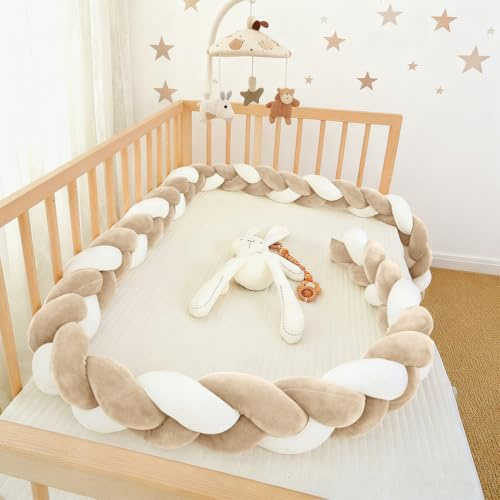HJZPWB Paracolpi Intrecciato Lettino Neonato, Cuscino Sponda Anticaduta A Treccia, Morbido E Coccoloso, Protezione Sicurezza per Neonati E Bambini, Vari Colori,A20,100cm