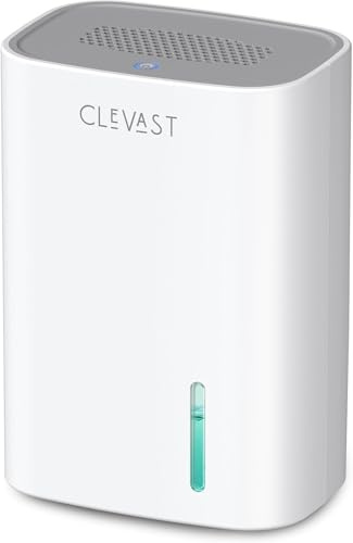CLEVAST Avfuktare, 850 ml elektrisk avfuktare med ultratyst och automatisk avstängning, bärbar miniavfuktare för sovrum, badrum, skåp, barnrum
