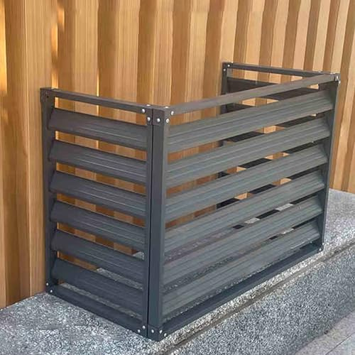 Outdoor Air Conditioner Railing Cover & Protective Grille Black 110cm (43.3) Weatherproof Easy Installation Ideal for Unit Protection & Stylish Design