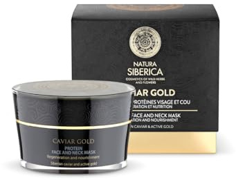 NATURA SIBERICA Caviar Gold Mascara Cara Y Cuello 50 ml pour adultes, idéal pour maquillage précis des yeux, teinte travaillée
