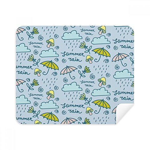 DIYthinker Regenschirm Pilz-Wolke Regen Blume Telefon Bildschirmreiniger Gläser Reinigungstuch 2Pcs Suede Fabric