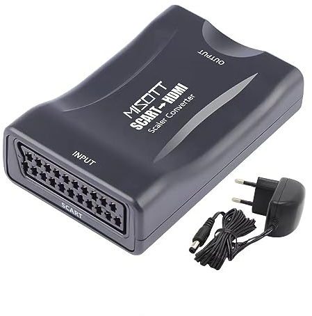 MISOTT Scart zu HDMI Konverter Adapter Mit DC-Netzteil
