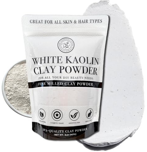 Bare Essentials Living - White Kaolin Clay Powder (2 lb) 100% Natural White Powdered Clay for Seed Bombs, White Clay Mask, DIY Spa, Soap, Bath Bomb, Deodorant, Can be Used as Kaolin Clay for Gardening