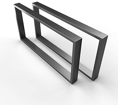 sossai® Couchtischkufen aus Stahl (pulverbeschichtet) | CKK1 | Farbe: Anthrazit | Breite 60 cm x Höhe 40 cm | 2 Stück (Paar) | Design Tischbeine