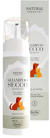 Natural Derma Pet Shampoo Secco per Cani per Cuccioli e Adulti da 150 ml