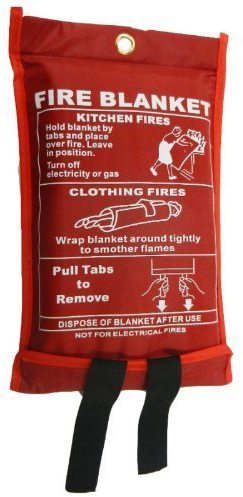 LARGE Fire Blanket, Easy to Use with Loops QUICK UNFOLDING FIRE BLANKET 1 X 1m PERFECT FOR KITCHEN OFFICE HOME GARAGE CARAVAN