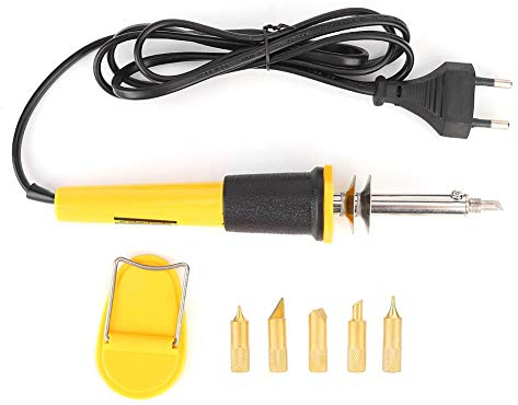 Brandmalerei Lötkolben Set 220V 40W Holzgravurwerkzeug DIY Holzarbeit Gravurgerät mit Mehreren Aufsätzen EU Stecker