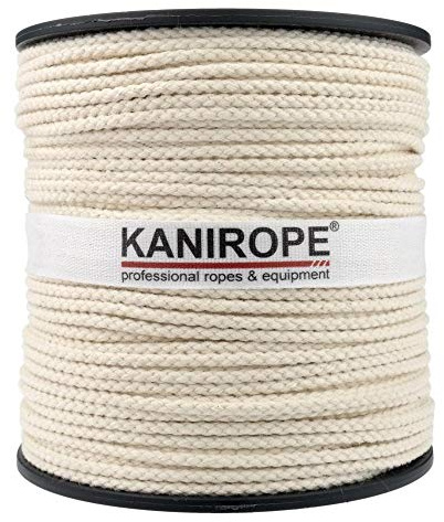 Kanirope® Baumwollseil COBRAID 2mm 50m Farbe Cremig Weiß 8-fach geflochten