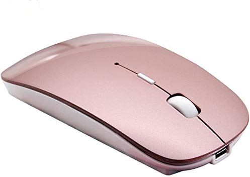 Ratón Bluetooth USB Inalámbrico Recargable 3.0 para PC, Computadora, Macbook (Oro Rosa)