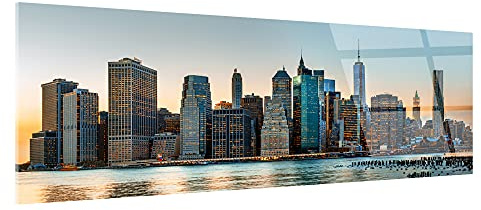 DECLINA, tableau panoramique New York City skyline, décoration murale moderne, impression sur verre acrylique, tableau plexiglass urbain, photo skyline, art mural contemporain, cadre déco