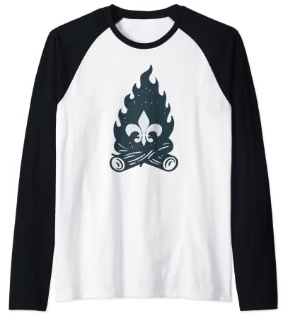 Pfadfinder Lagerfeuer Lilie für Scouts Raglan