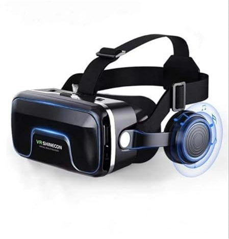 Occhiali vr 3D,Occhiali vr per Realtà Virtuale,Visore Realtà Virtuale Occhiali Headset Virtual Reality 3D Film Glasses per i-Phone &Android Smartphones (Occhiali vr con Cuffie)-Nero