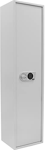 Profirst Armadio per armi S1 Teos 8, serratura elettronica, grigio chiaro, larghezza 40 x altezza 160 cm, materiale di fissaggio, 8 armi lunghe, cassaforte interna