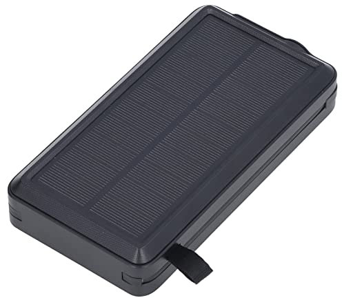 30000mAh Solenergibank, Bärbar Trådlös Kraftstation med 4 Dolda Kablar och 2 USB-portar, Snabbladdningstelefonladdare Utrustad med Solpanel, LED-ljuskälla