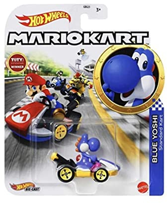 Hot Wheels Mario Kart Blue Yoshi Standard Kart