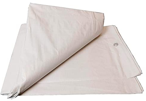 AC - Toldo/Lona de Polietileno para Exteriores, Fabricado en España, Gramaje de 90 con un tamaño de 10 x 12 Metros e Impermeable - Color Blanco
