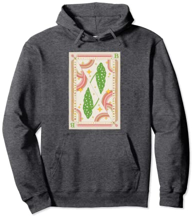 Begonia Maculata Houseplant Illustration Playing Card Design Pullover Hoodie