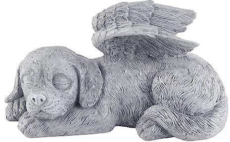 Gsycle Schlafender Hund-Engel-Statue, Schlafender Engel, Hund, Katze, Engel, Haustier-Denkmal, Outdoor-Statuen, Katzenstatue, Katzen-Denkmal Für Den Außenbereich(Angel Dog)