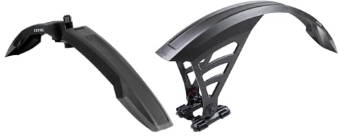 ZEFAL Pack Deflector FM60 / RS75 - MTB-Schutzblechpaket vorne und hinten - MTB-Schutzbleche 26 bis 29 - 455 g, Schwarz