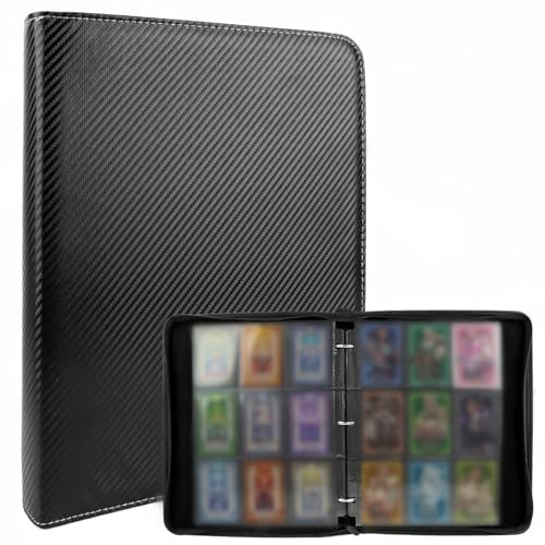 NVIYAM Sammelkarten Album,1080 Pockets Sammelalbum Karten, Reißverschluss Binder für Sammelkarten, 9 Taschen 60 Seiten Sammelalbum, Sammelkarten Ordner für Jungen Und Mädchen Sammelkarten-album