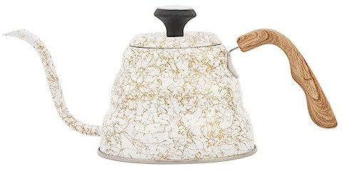 TOPBATHY Kaffeekanne Aus Edelstahl 500 Ml Wasserkocher Mit Holzgriff Für Den Haushalt Schnelles Kochen Leises Design
