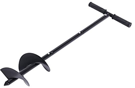 Earth Drill for Drill, Garden Drill, Hand Diameter 150 mm, Auger Spiral Drill with Gloves, T-shaped Hand Drill for Plants and Drilling
