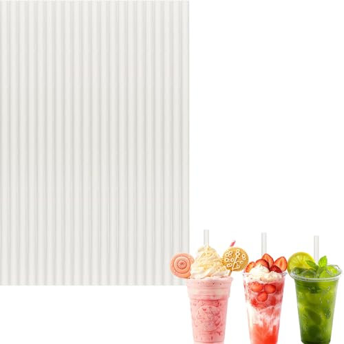 White Paper Straws for Craft,100Pcs Biodegradable Disposable Straw,8 Inch 6mm Bore Paper Drinking Straws Coffee Juice Cocktail Straws for Birthday Wedding Baby Shower Party and DIY Decorations