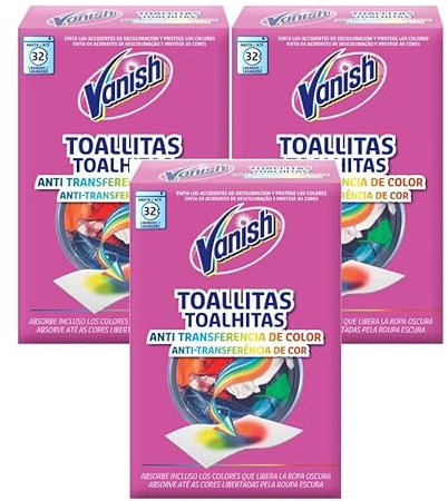 Vanish Anti-transferencia de Color - Pack de 3, Total de 96 Lavados