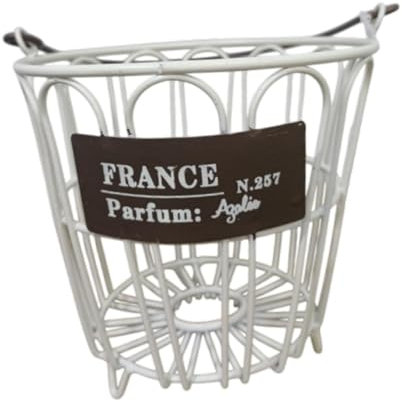 perfk Mini Soporte para Maceta de Hierro, Decoraciones para alféizar de Ventana, Cesta de Alambre Redonda Resistente Decorativa Ligera para jardín, Blanco