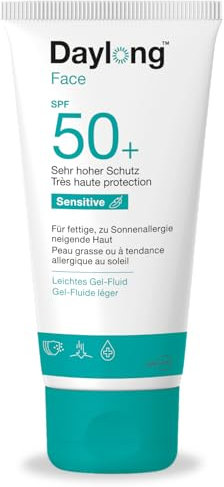 Daylong Protect & Care, Crème Solaire Fluide SPF50+, Visage et corps, Base maquillage quotidien, Hydratation 24h, 50ml