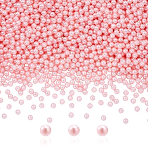 arricraft 3000 Stück Rosa Perlen 6mm Runde Perlen Aus ABS Kunststoff Imitationsperlen Lose Perlen Zur Schmuckherstellung Perlen Zum Basteln Rosa Bastelperlen Party Heimdekoration (Ohne Loch)