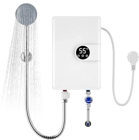 Water Heater, Camping Water Heater with Digital Display - Instant Electric for Motorhome, Kitchen, Bathroom, Swimming Pool, Outdoor, Indoor