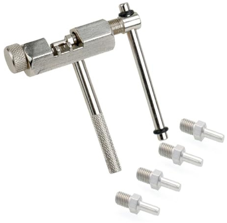 Veemoon Outil de Démontage de Chaîne Vélo en Acier Haute Résistance Compact et Portable 4 Rivets de Rechange Brise-chaîne pour VTT Vélo de Route et Fixie Accessoire de Réparation
