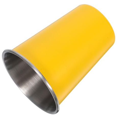TOYANDONA Gobelet en Acier Inoxydable Monocouche Jaune 350 Ml, Tasse de Voyage Légère et Portable pour Boissons Chaudes et Froides, Camping Randonnée en Extérieur, Mug Métal Réutilisable