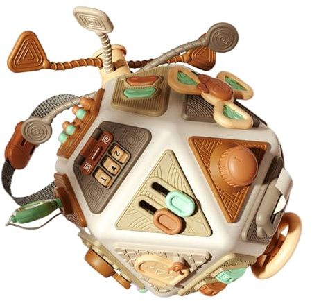 Generisch Motorikwürfel Ab 1 Jahr 20x19,5 cm Busy Cube Montess-ori Sensorik Spielzeug Lernspielzeug A-b 1 Jahr BAB-y Sinneswürfel Aktivitätswürfel Spielzeug Für Kinder Mädchen Ab 6 Monaten