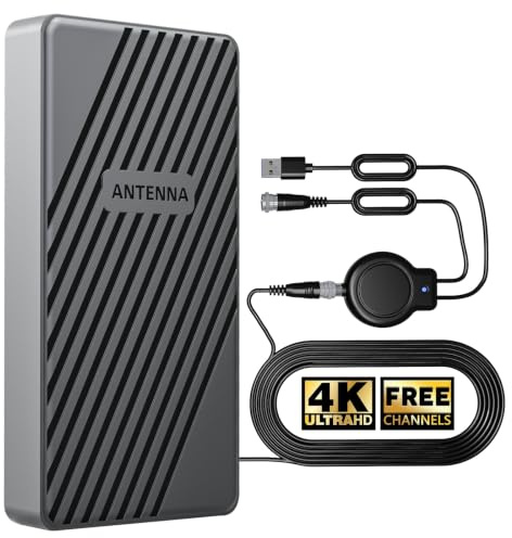 Outdoor TV Aerial High Gain Amplified Reception Compatible with All Televisions Supports 4K 1080P Weatherproof Design for Roof Wall and Caravan Installation 10m Coaxial Cable