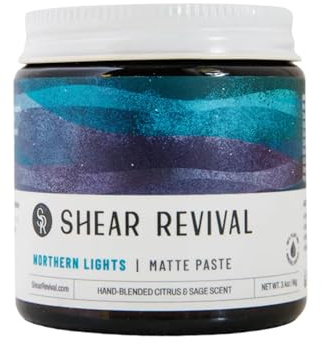 Shear Revival Northern Lights Matte Paste – Strong Hold Hair Clay for Men – Matte Finish, Vegan & Handmade with Natural Ingredients – 96g