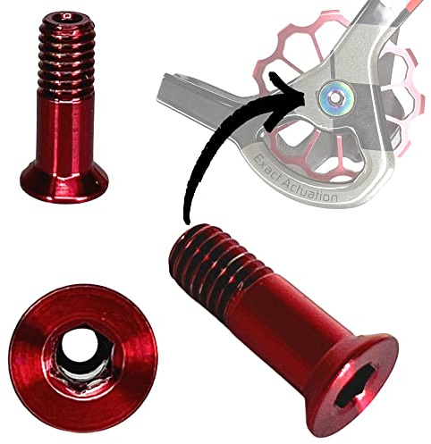 F26 Titanio M5x15mm Bicicletta MTB / Bici da corsa Deragliatore Pulegge del cambio Tuning Hollow SL Vite (Rosso)