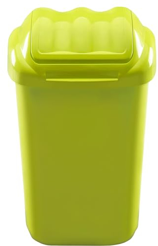 Home Centre Flip Top Plastic Waste Bin, 30 Litre, Green | Kitchen, Office, School Rubbish Bin, Recycling Bin, Household Trash Dispenser, Easy Clean Flip Lid Waste Bin