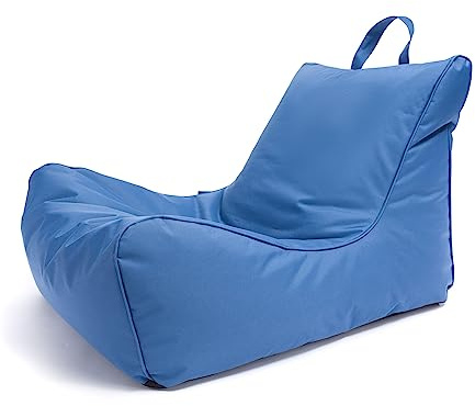 Ecopuf - Pouf Sessel Outdoor Chaise Longue - Sitzsack mit Staufach und Griff - Robuster Stoffsack - Entspannungssessel - Wohnungseinrichtung - Elfenbein Nc21