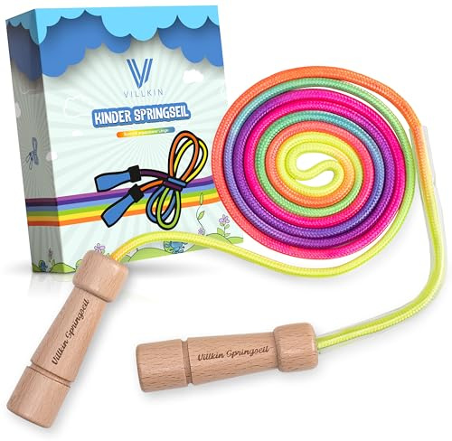 Hopprep barn hopprep set, 220 cm långt regnbågsrep (färgglad, universell)