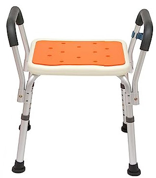 Duschstuhl für Senioren Duschhocker mit Armlehnen Duschhocker für Senioren,Rutschfester Duschsitz Höhenverstellbar Duschsitz für die Dusche Badehocker 120 kg A