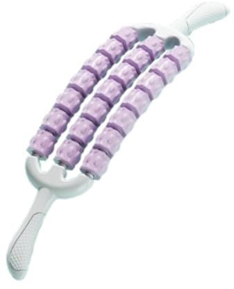F Fityle Massage Roller Stick Muskel Entspannung Drei Reihen Roller Bein Praktische Workout Manuelle Massage Roller für Gym Beine Arme Oberschenkel
